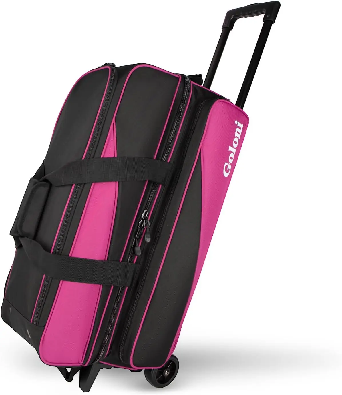 

Rolling Bowling Bag for 3 Balls, 41" Retractable Handle, Heavy-Duty 600D PVC, 18x14x9 inch