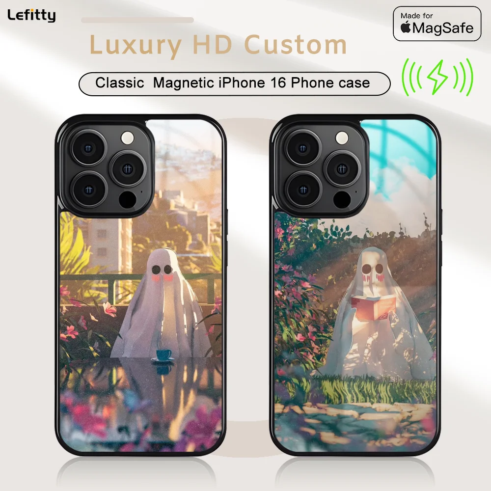 

Cute G-Ghos T-Tly Life Phone Case For iPhone 16 15 14 13 12 11 Pro Max Plus Mini Magnetic Magsafe Wireless Charging Cover