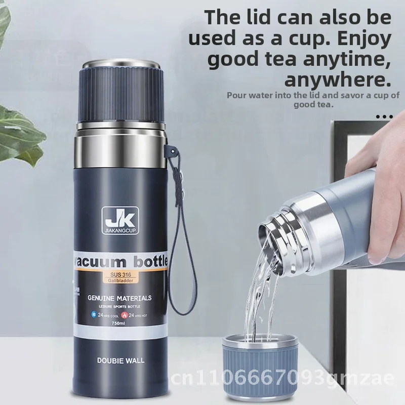 

Чашка-термос из нержавеющей стали 316, долговечный чайник с изоляцией на 24 часа, износостойкая веревочная ручка с защитой от царапин, доступна в