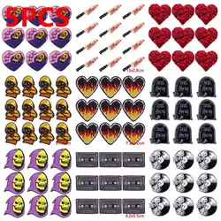 5PCS/Lots Punk Skull Embroidery Patches For Clothing Thermoadhesive Patches On Clothes Iron On Patch For Clothes Knife Sew Badge
