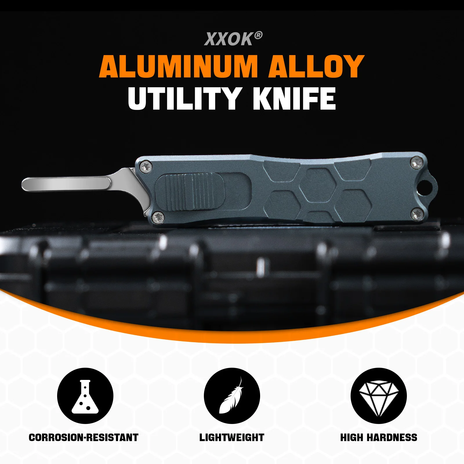 Gray Premium tool handle (blades not included; compatible with #23 or #24 blades), CNC-machined, made of  aluminum alloy