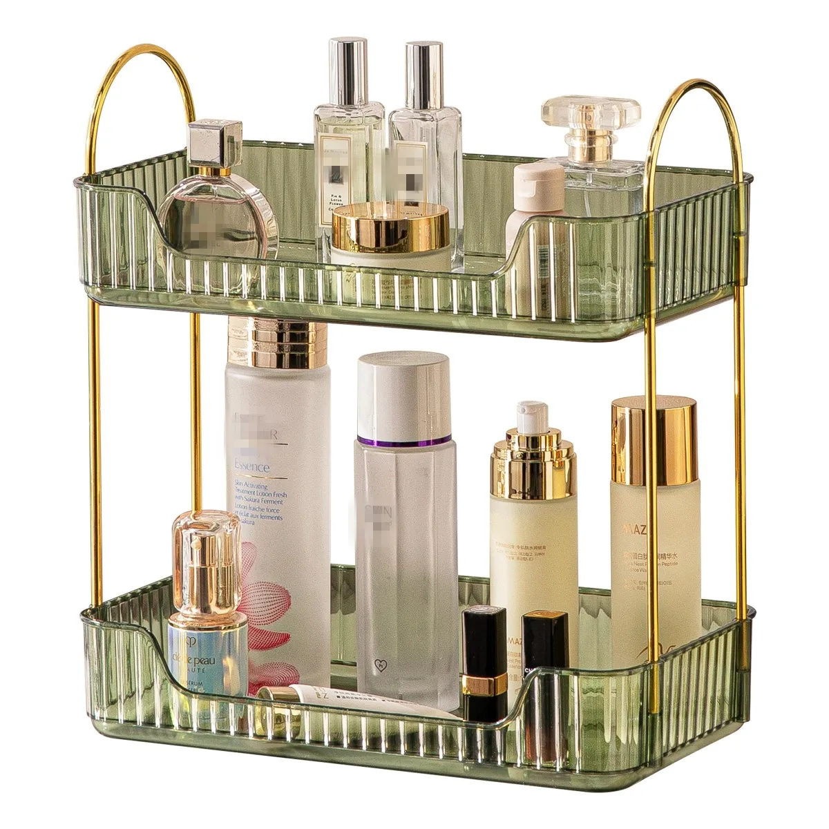 Bathroom Counter Organizer Countertop Shelf Perfume Holder for Dresser, Storage Box Tray for Cosmetic, Skin Care, Lipstick