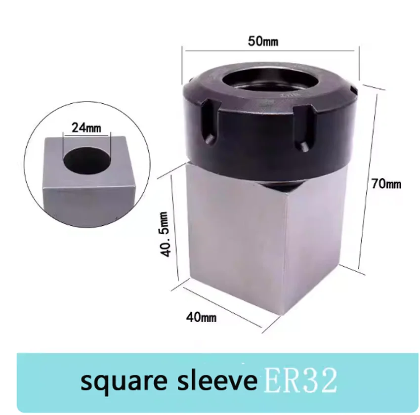 CNC Lathe Engraving Cutting Machine Tool holder new Square ER25 32 40 Chuck Block Hard Steel Hex ER Spring Chuck Seat