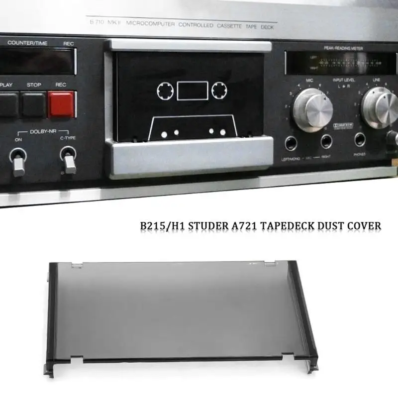 R53C Clear Acrylic Dust Cover for Tape Deck Shelf and Rack Placement