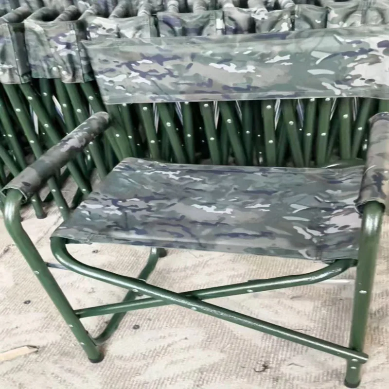 Double Camouflage Oxford Foldable Chair Field Command Operation Training Chair Outdoor Leisure Beach Director Chair