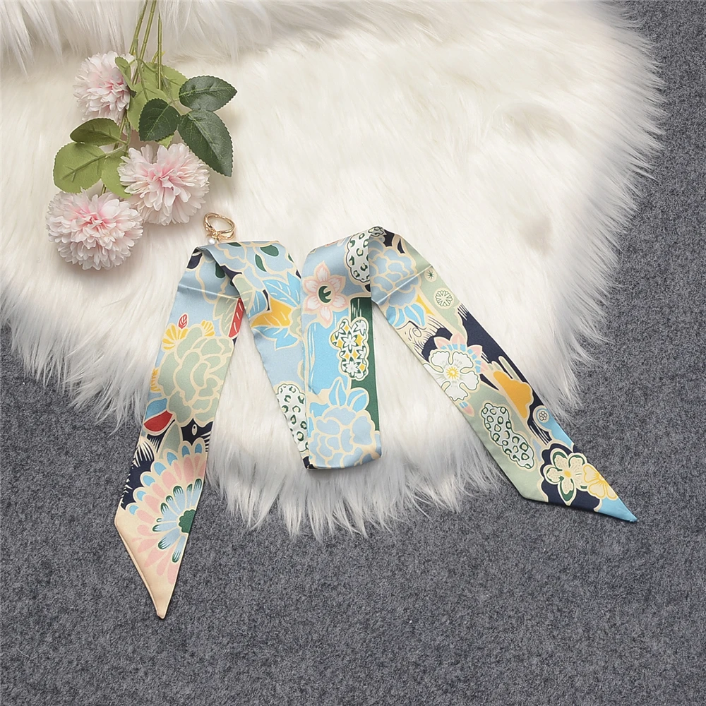 Fashion Summer Scarf 2024 Brand Design Women Skinny Bag Scarves Hair Band Neck Silk Scarf Ladies Foulard Neckerchief Headband