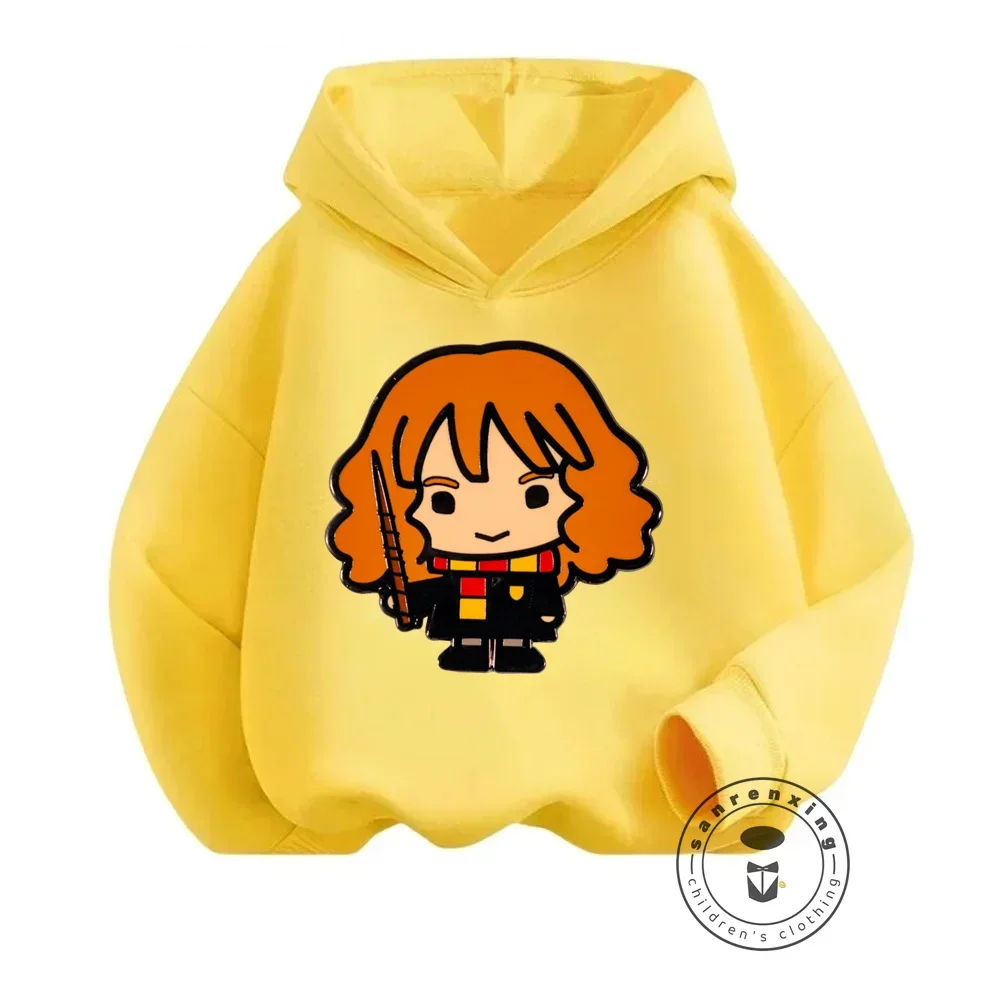 Harry Potter Kawaii Winter Wear Kids Soft Hoodies with Engaging Q-Version Designs Perfect for Cold Weather and Casual Tops Looks