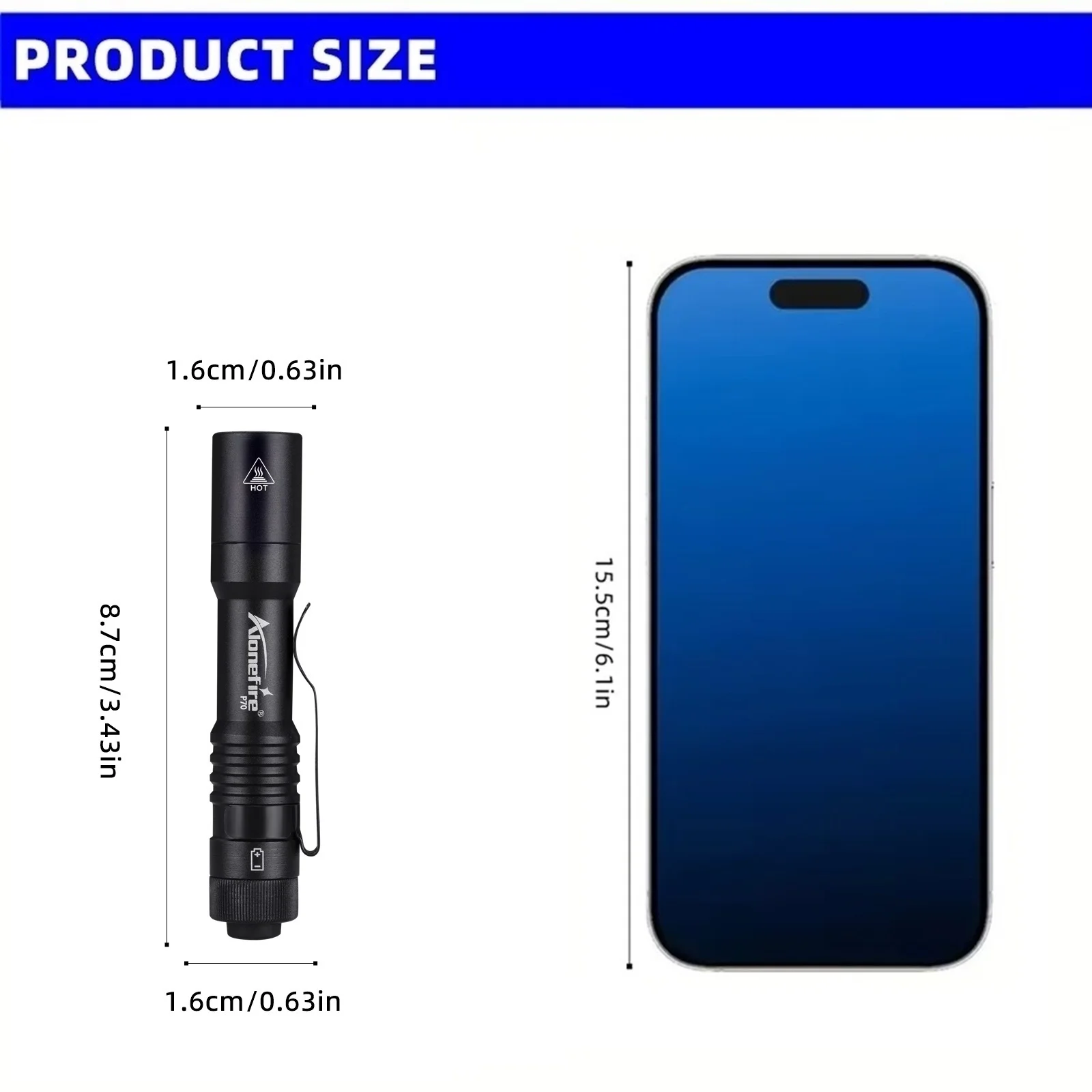 Alonefire P70 3W Portable Mini Small Penlight Flashlight Aluminum Alloy Torch Outdoor Hiking Travel Fishing Work Emergency Light view 6