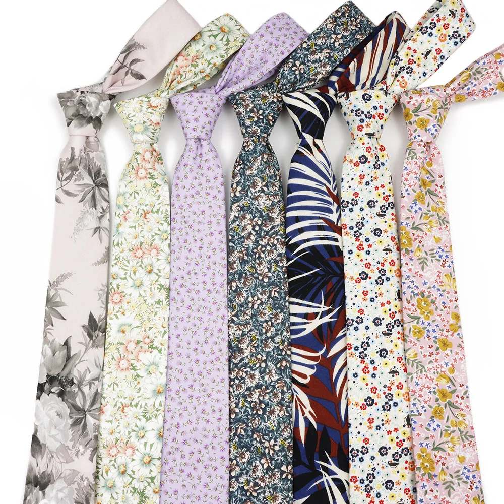 جديد الرجال 6.5 سنتيمتر ربطة القطن أنيقة الوردي الأرجواني زهرة يترك ربطة العنق الجميلة حفل زفاف اليومية دعوى قميص اكسسوارات الهدايا #1