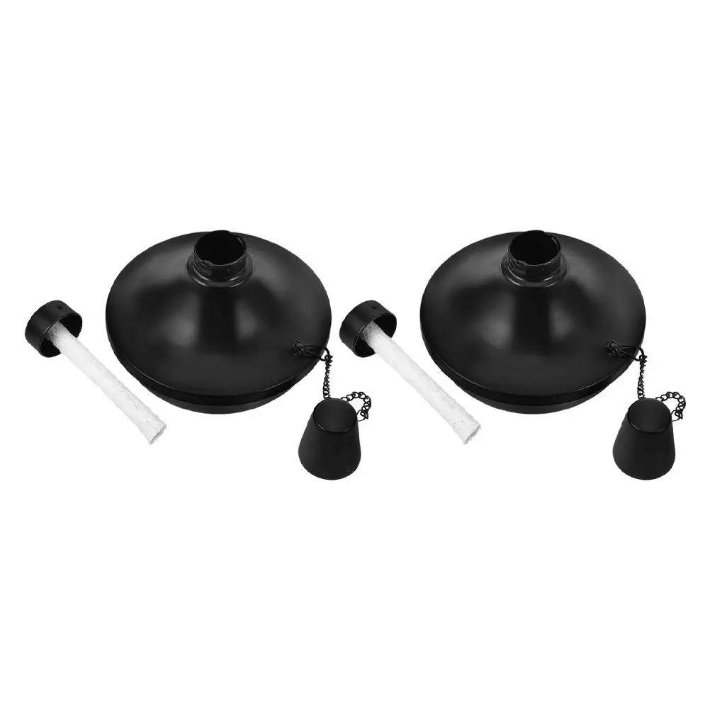 2Pcs Alcohol Lamp Set Stainless Steel Refillable Outdoor Torch Canisters Tiki Torches Patio Garden Deck Lighting Solution