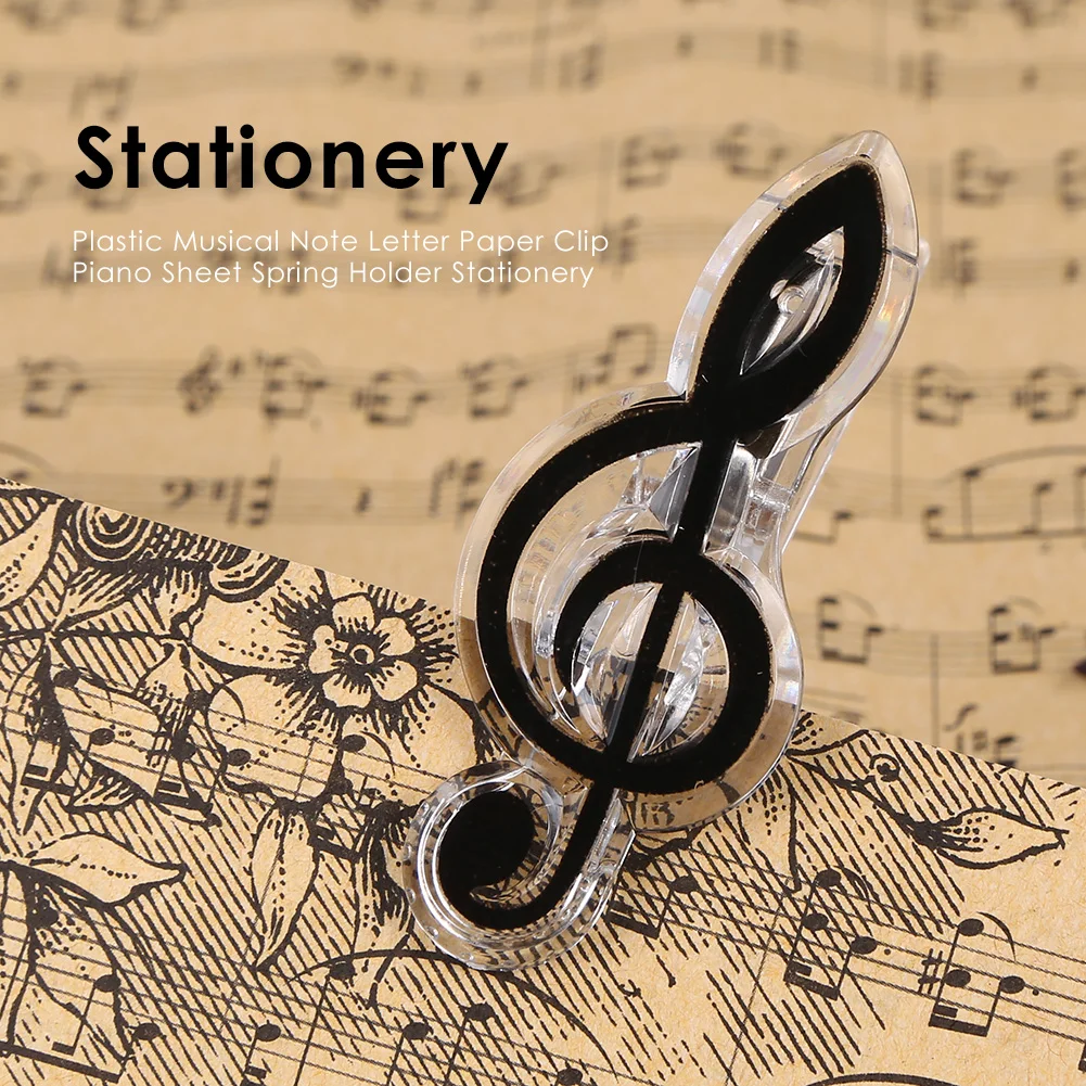 Letter Paper Clip Plastic Musical Note Spring Piano Music Book Paper Sheet Holder Folder for Piano Guitar Violin Supply