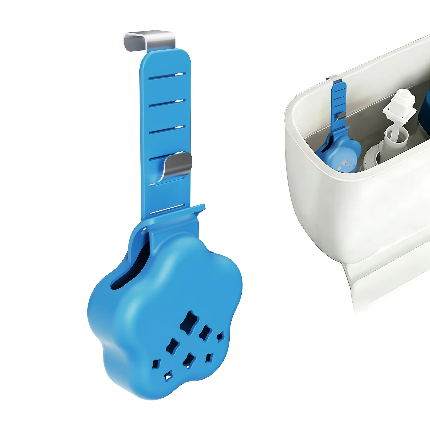 Adjustable Toilet Tank Cleaner Holder Hanging Silicone Basket with Rust-Proof Hook for Toilet Cleaning And Bleach Tablet Storage