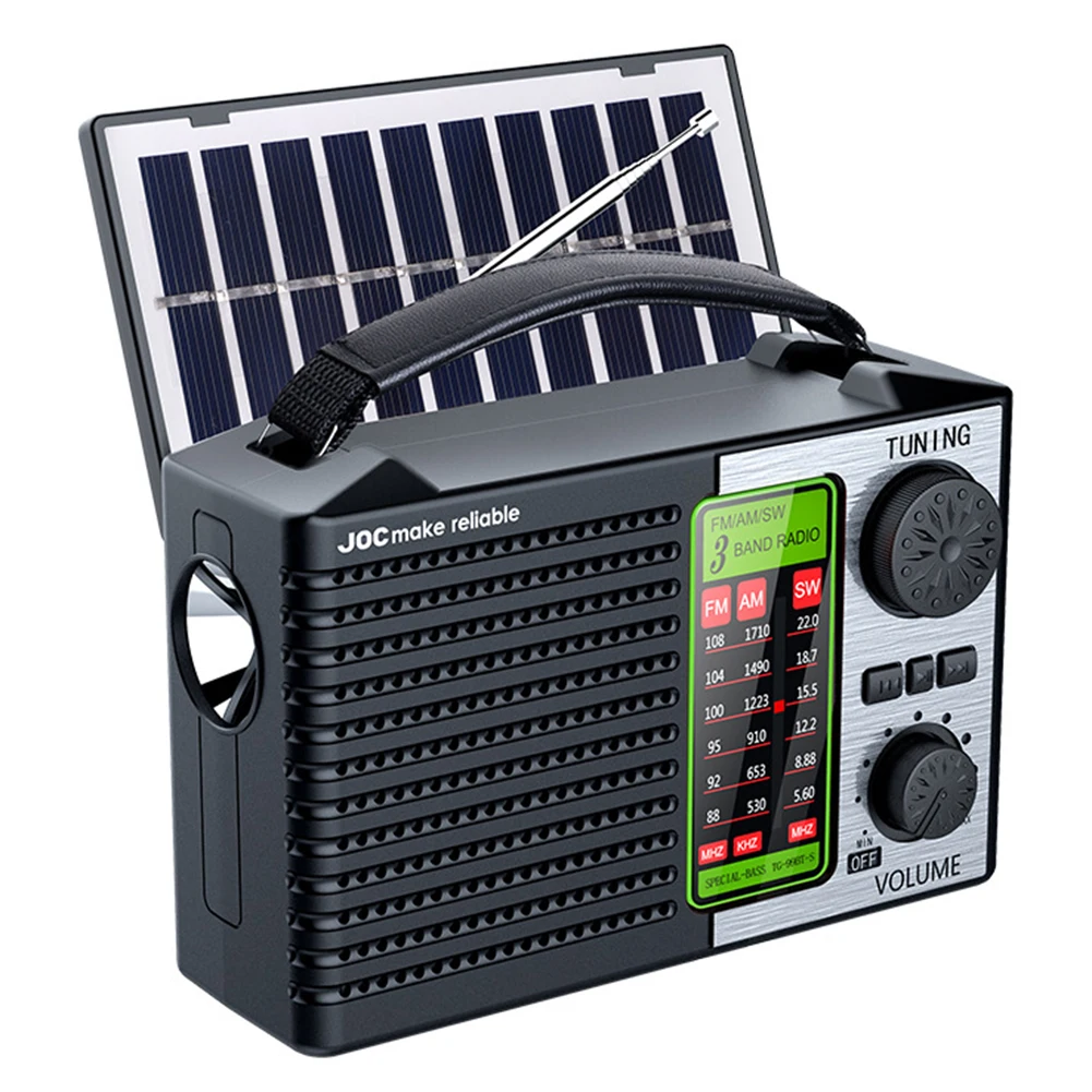 Portable AM FM SW Radio with LED Flashlight BT Speaker Full Band Radio Emergency Radio for Outdoor Camping and Emergency