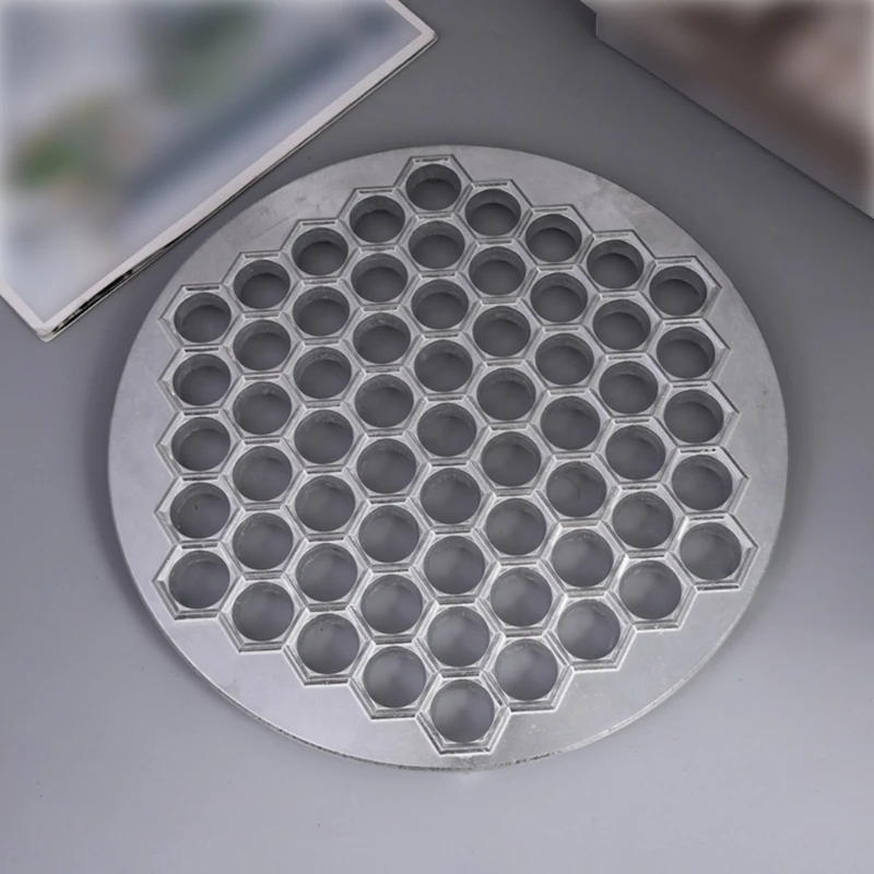 

Practical Aluminum Dumpling Cutter Machine 61 Cavities Manual Ravioli Maker Portable Kitchens Tool For Efficiency