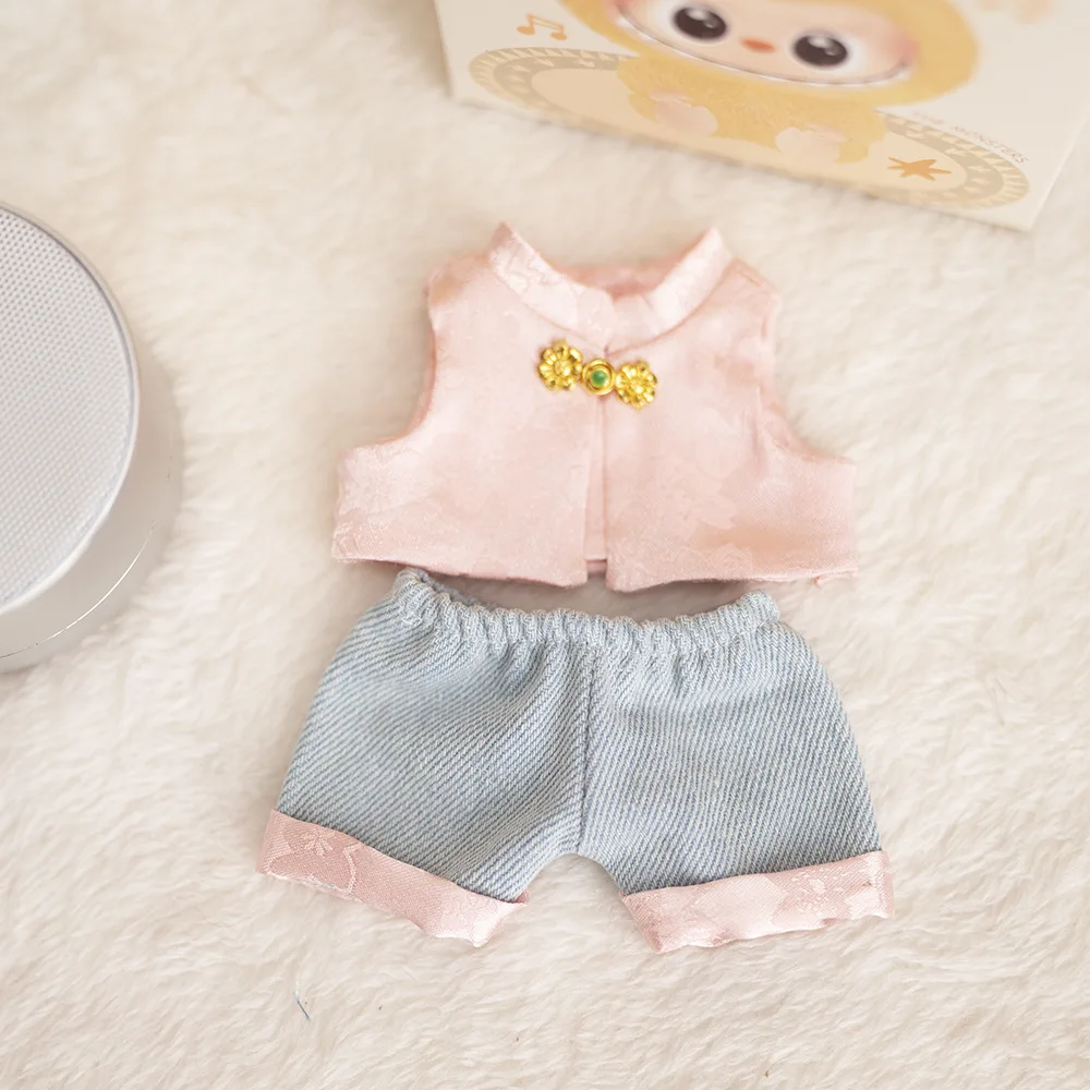 Voor 15/17 CM Labubu Poppenkleertjes Sieraden Kleding Broek Dress Up Poppen Accessoires Zitten Party Kerst Verjaardagscadeau speelgoed