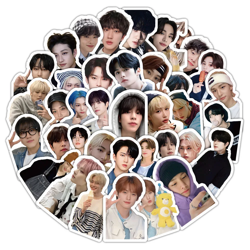 10/60PCS Korean Boy Band Stickers Handsome Singer Star Graffiti Decoration Notebook Mobile Guitar Suitcase Refrigerator Decals