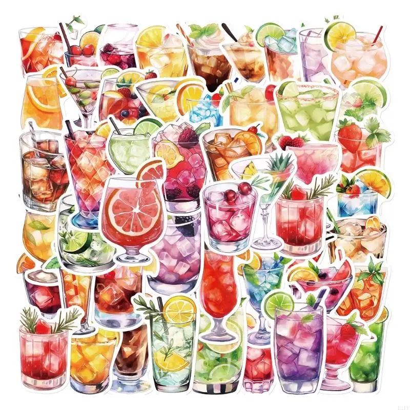 E1PF 50pcs tagliare l'adesivo per tagging Aquarelle Adesivo rimovibile Paster adesivo per bicchette per caschi Laptop liscio