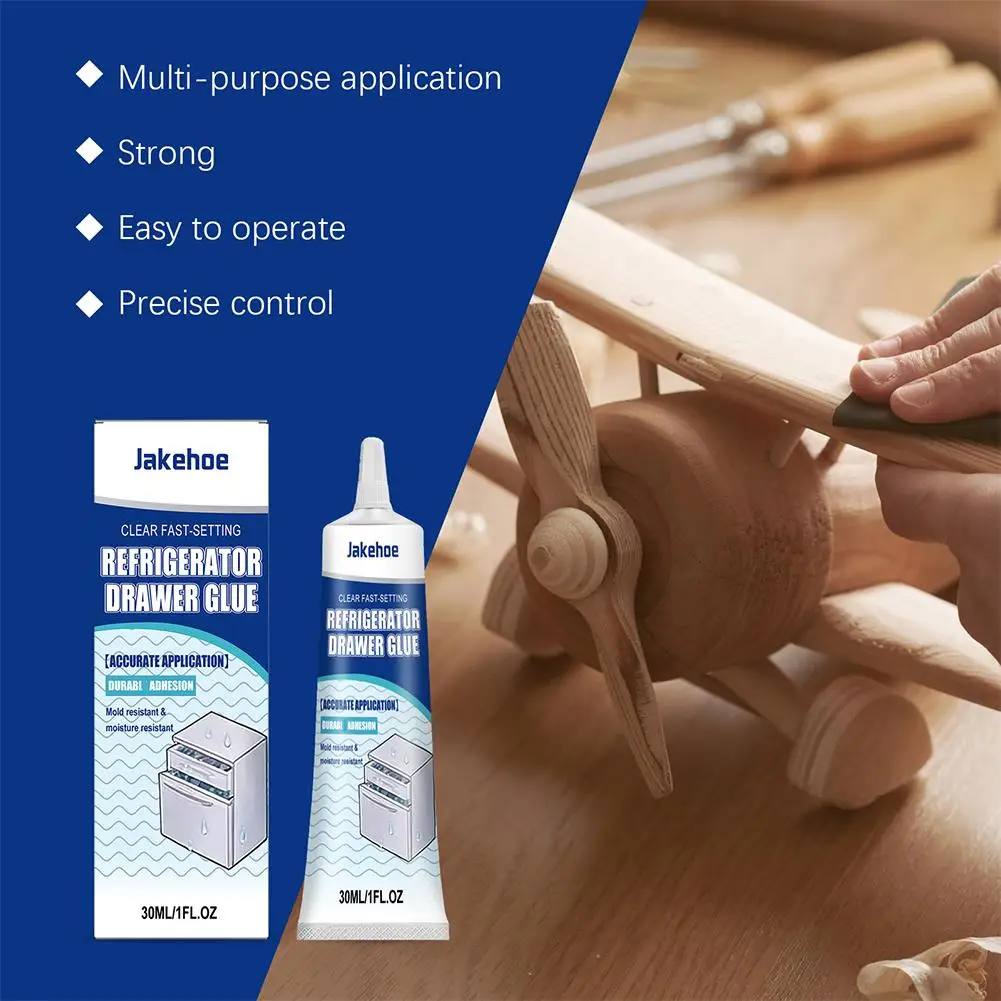 Refrigerator Drawer Plastic Repair Glue Waterproof Mold Resistant Clear Quick Dry Strong Adhesive Fridge Acrylic Freezer