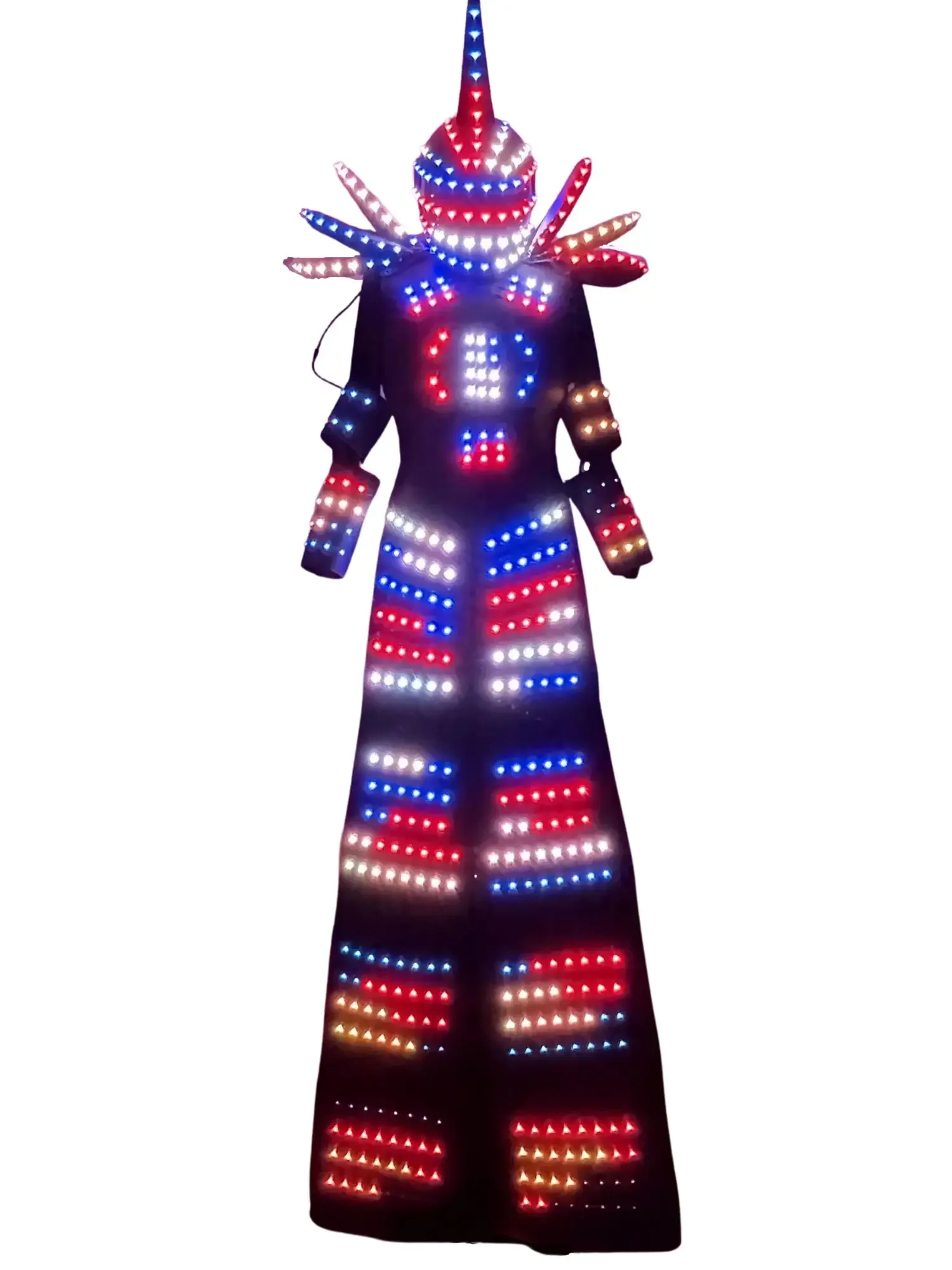 LED Robot échasses marcheur numérique couleur télécommande Costume scène Performance discothèque DJ
