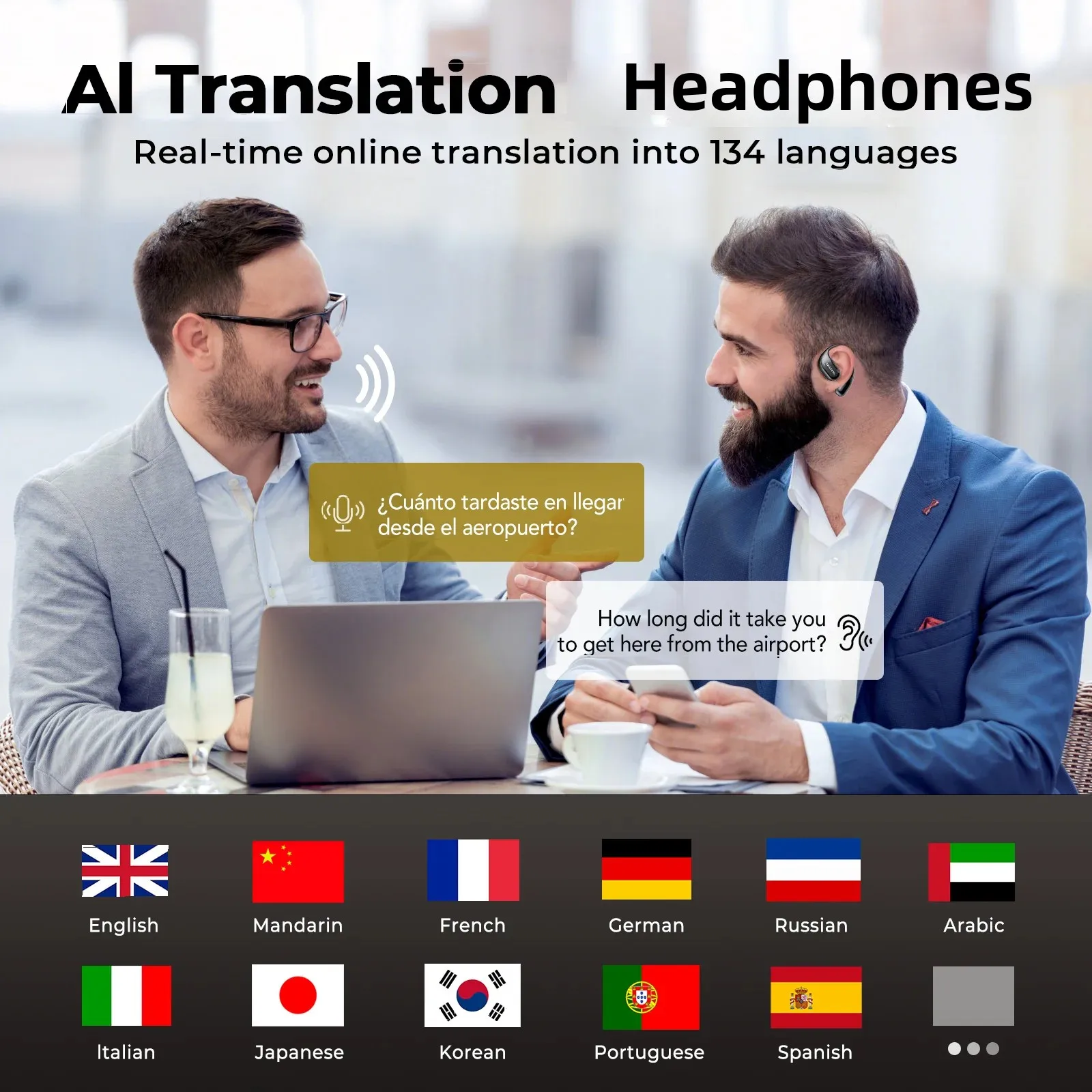 ERAZER X11 سماعات بلوتوث سماعات رياضية لاسلكية دعوة إلغاء الضوضاء خطافات الأذن OWS AI المترجم سماعات الأذن