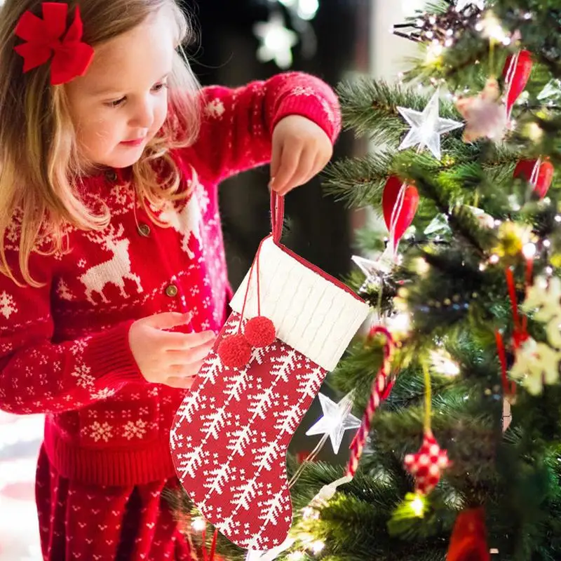 Christmas Stocking Christmas Gift Bags Tree Decor Create A Christmas Mood With Knitting Sewing Process Hang On The Bedside