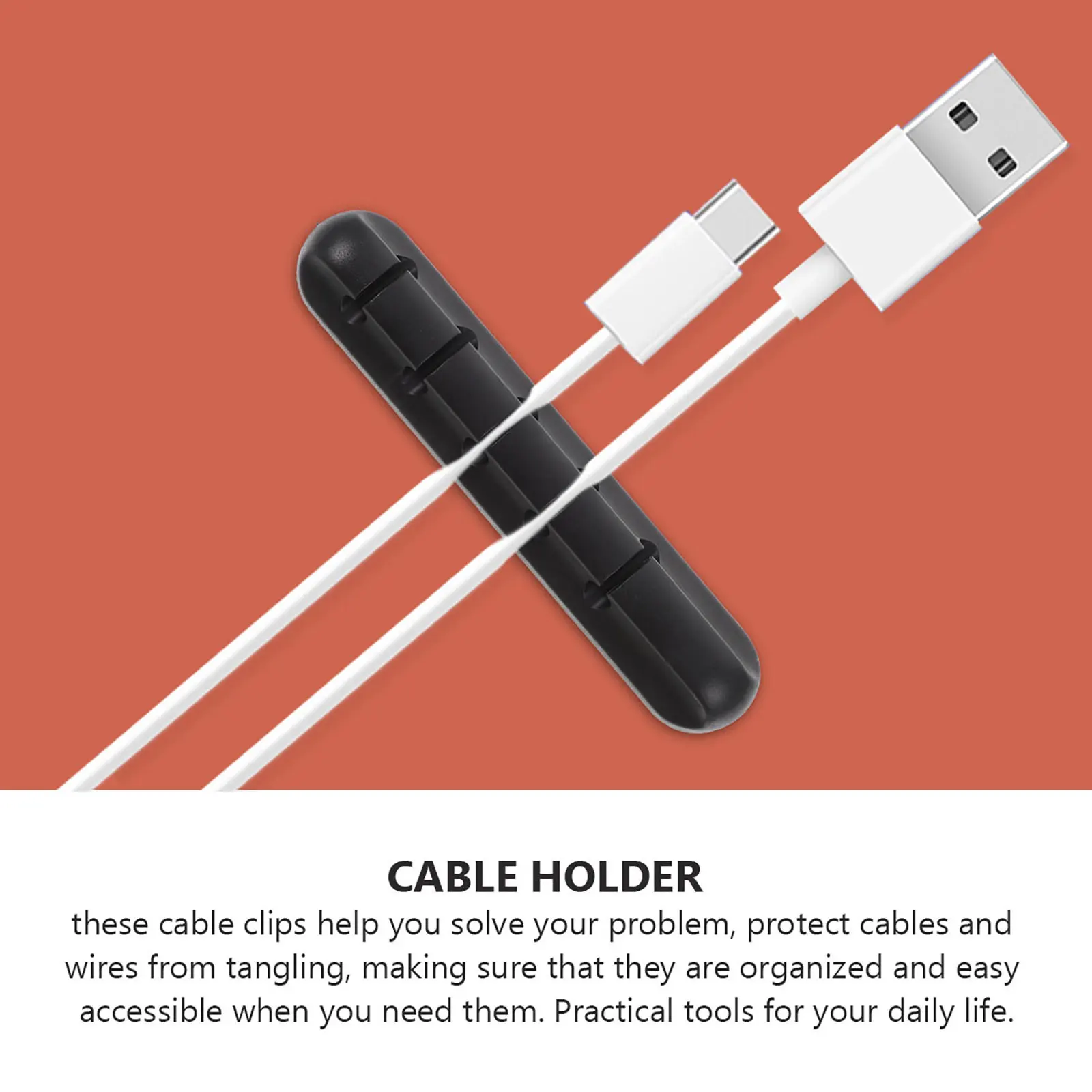 

2pcs Cable Silicone Data Line Organizer For Data Line Holder For Home Office Car Thick Thin Management Wrap