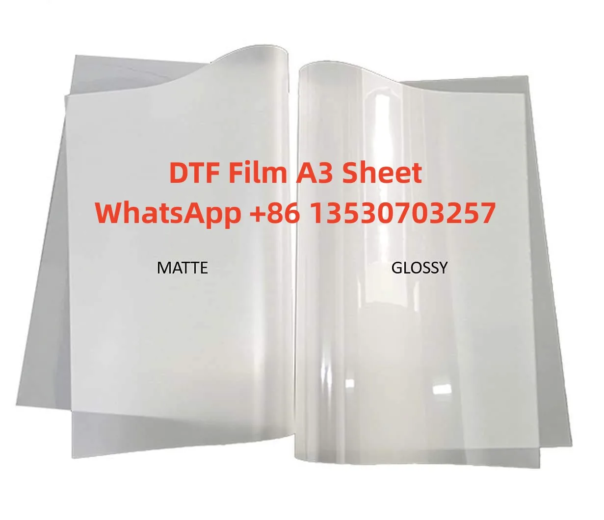 A3 Sheet Cold/Hot Peeling Heat Transfer PET DTF Film