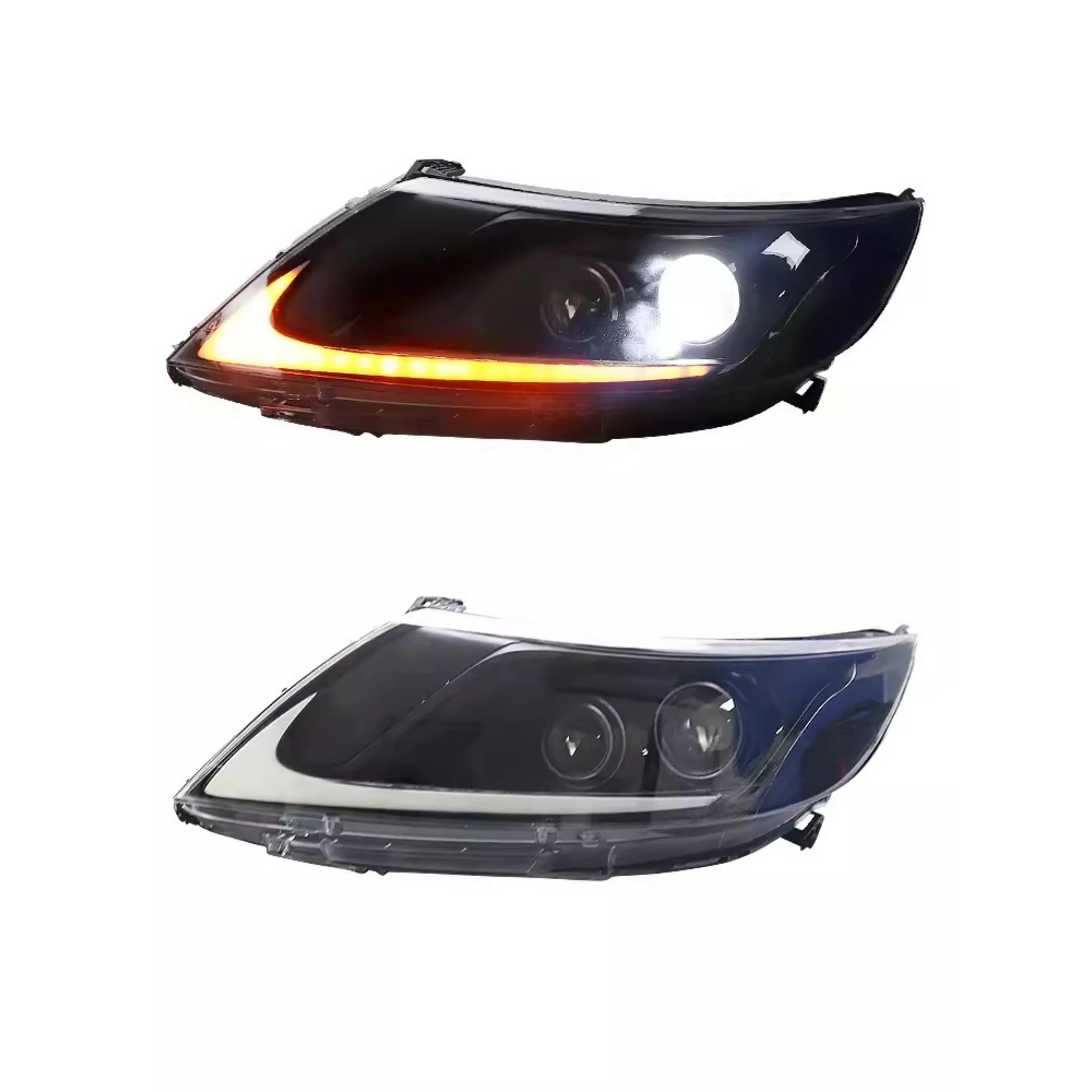 2pcs LED Laser Headlight assembly for Kia K2 RIO 2009-2013 modified With Lens Daytime running light Turn signal Car Accessories