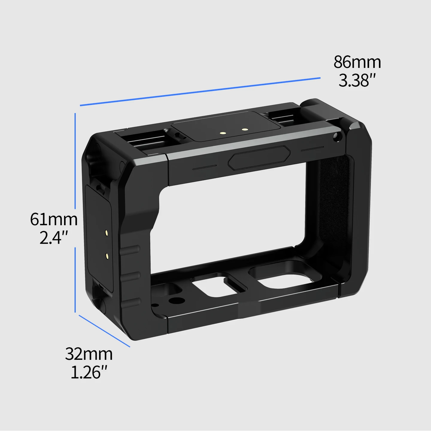 Ein-Tasten-Schnellverschluss Magnetischer Schutzrahmen für DJI Osmo Action 5Pro 4 3 Kamera mit Cold Shoe und 1/4-Zoll-Loch sowie Ladefunktion – Detail 14