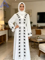 Robe Abaya Florale Fermée pour Femme Musulmane avec Ensemble Hijab, Luxe de Dubaï, Robes Arabes du Ramadan, Tenue de Prière Islamique Malaisienne 2