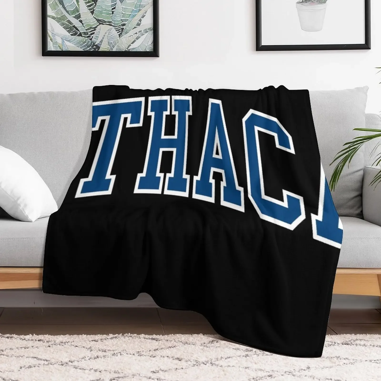 ithaca - college font curved Throw Blanket Decorative Sofa Camping for winter Baby Blankets