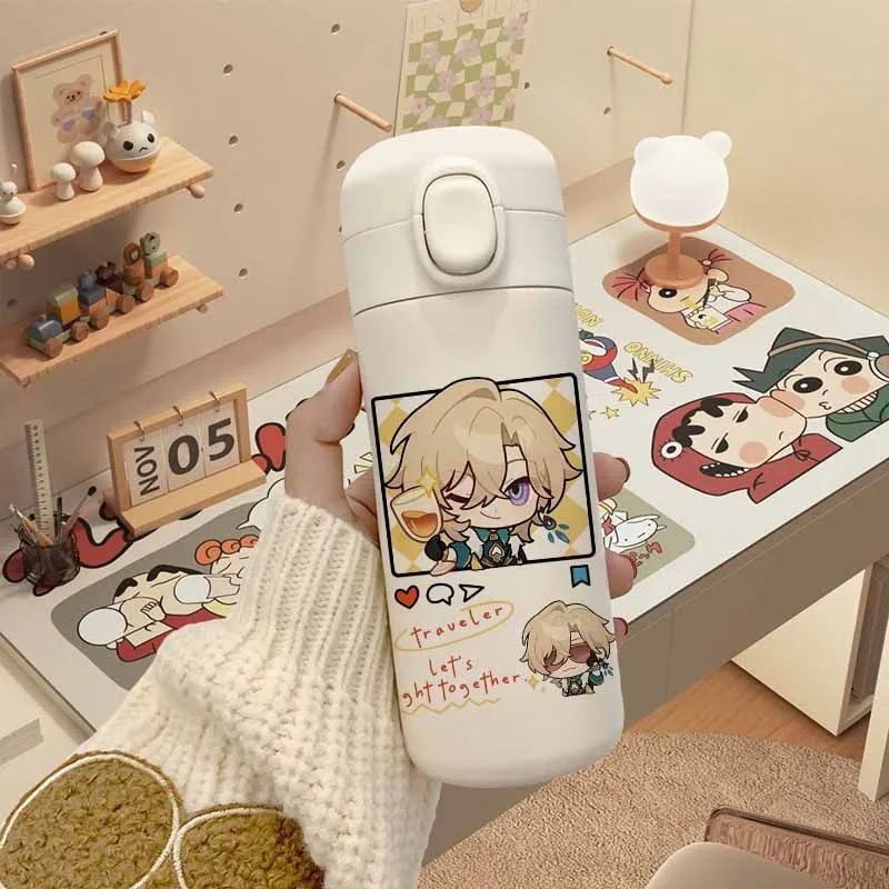 Game Honkai: Star Rail Boothill Robin Kawaii Small Cosplay Straw Insulated Mug Vacuum Cup Cartoon Thermal Mugs Adorn Fans Gift