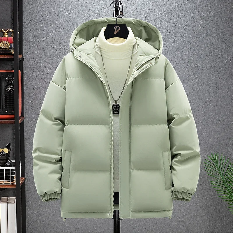 Fashion Vogue Hooded Down Jacket Men Color Block Baggy Long Sleeve Autumn Winter Pop Quilted Down Jacket Male Casual Clothing
