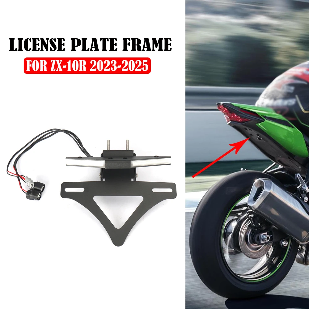 

For KAWASAKI ZX-10RR ZX10R Motorcycle Tail Tidy License Plate Holder Fender Eliminator Accessories 2023 2024 2025
