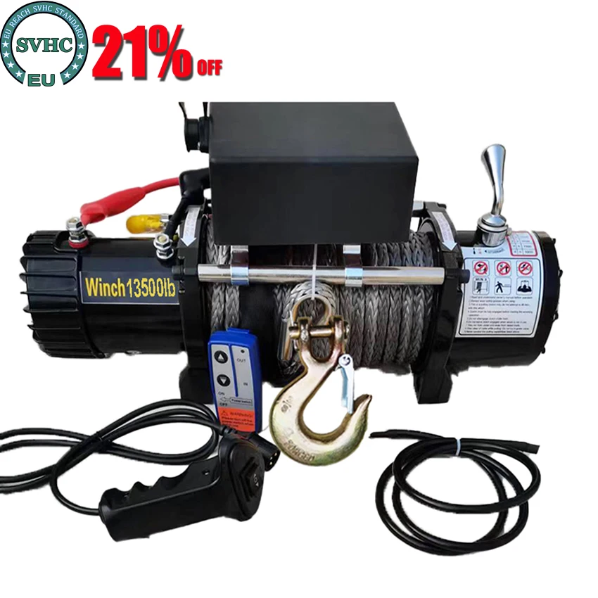 13500LBS 12V/24V Electric Winch With Remote Control for Car Trailer Ropes Towing Strap ATV Truck Off Road