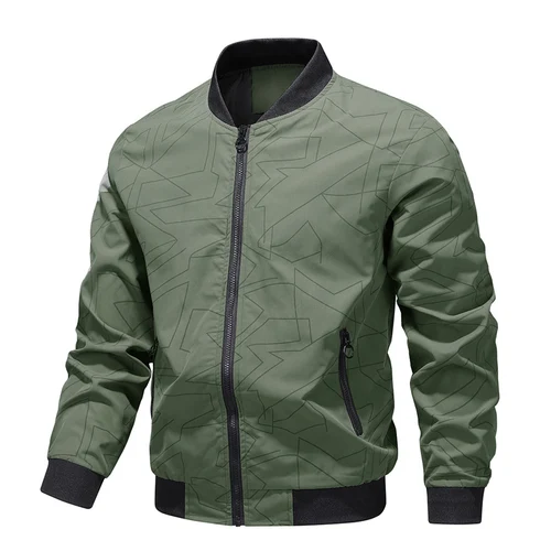 2025 primavera y otoño nueva chaqueta corta holgada de Color sólido con cuello de béisbol para hombre abrigo fino informal de negocios tendencia talla M-5XL