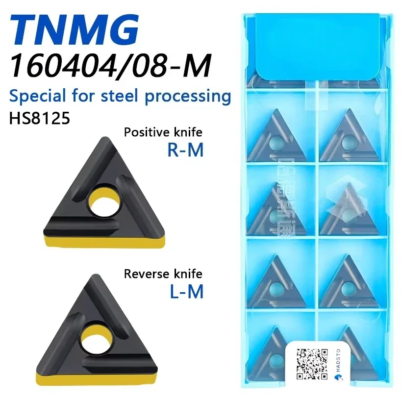 

10Pcs/Box TNMG160408R-M Triangular CNC Inserts Dual-Tone Coating Suitable For Steel Workpieces Tool Steel Etc