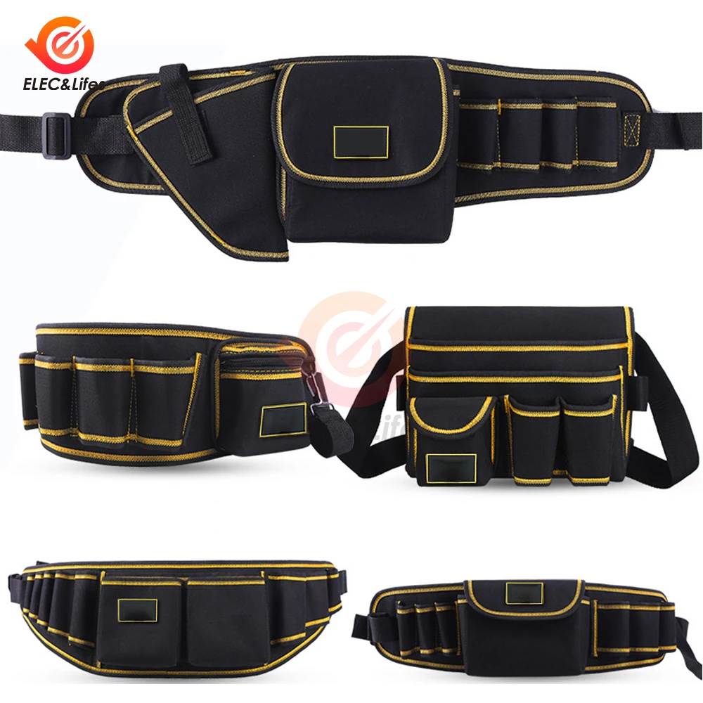 Multi-functional Drill Holster Repair Waist Tool Bag Electric Waist Belt Tool Pouch Bag for Wrench Hammer Screwdriver