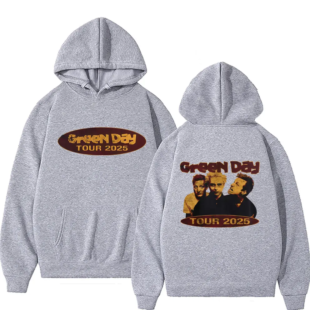 Punk Band Green Day Tour 2025 Hoodie Men Women Gothic Rock Oversized Hoodies Male Vintage Casual Fleece Cotton Hooded Tracksuit