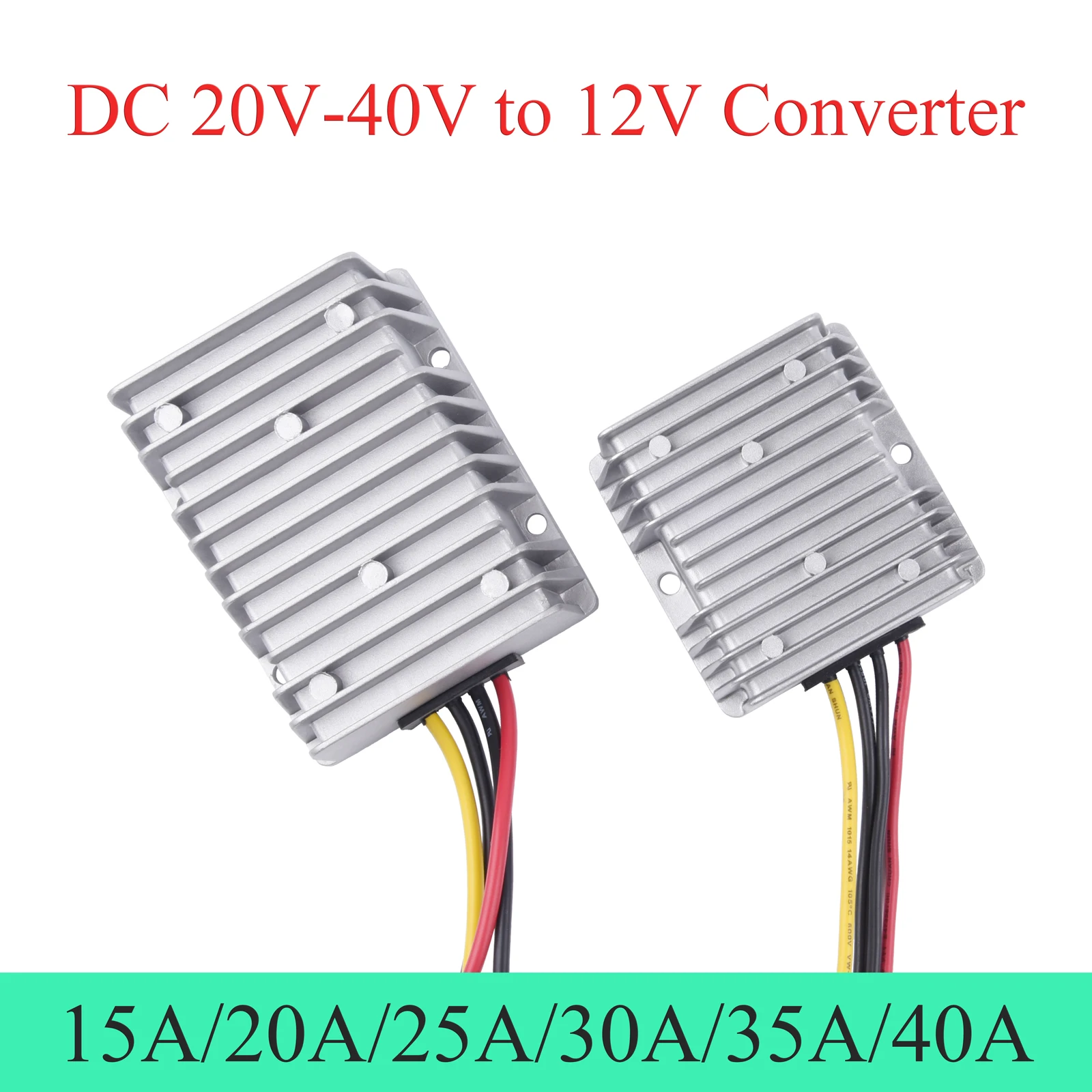 

20-40V to 12V DC Power Converter 15A 20A 25A 30A 35A 40A Auto Buck Regulator Step Down Voltage Supply Module For Car