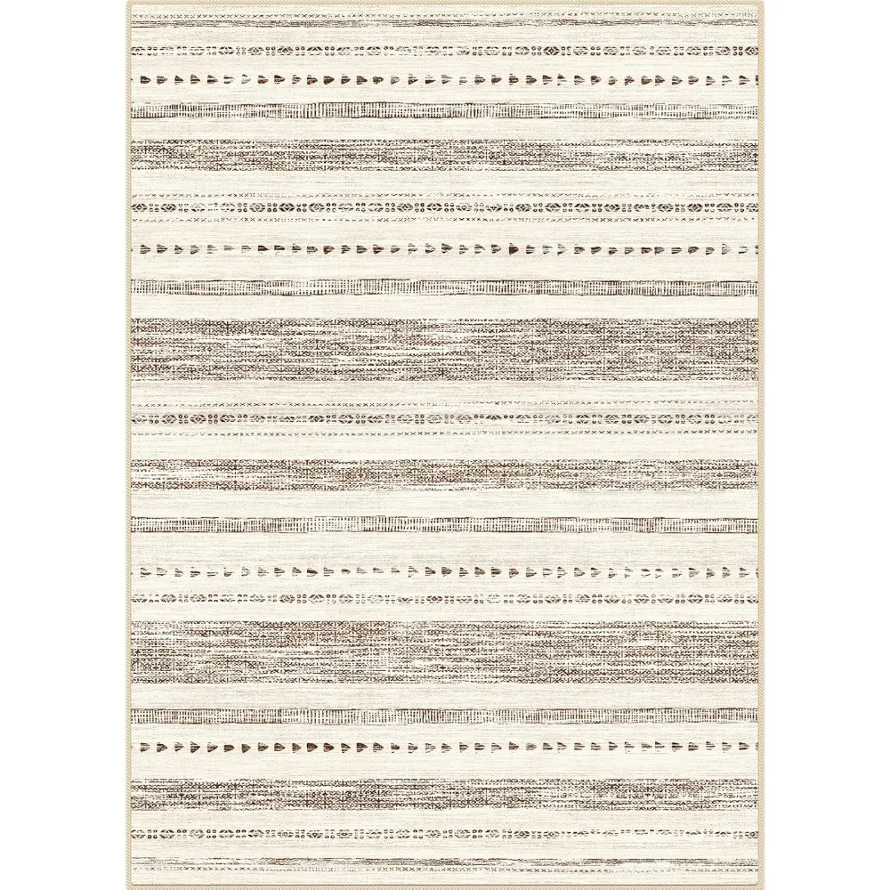 10x14 Large Area Rug: Soft Ultra Thin Machine Washable Farmhouse Area Rugs for Living Room Non-Slip, Carpet