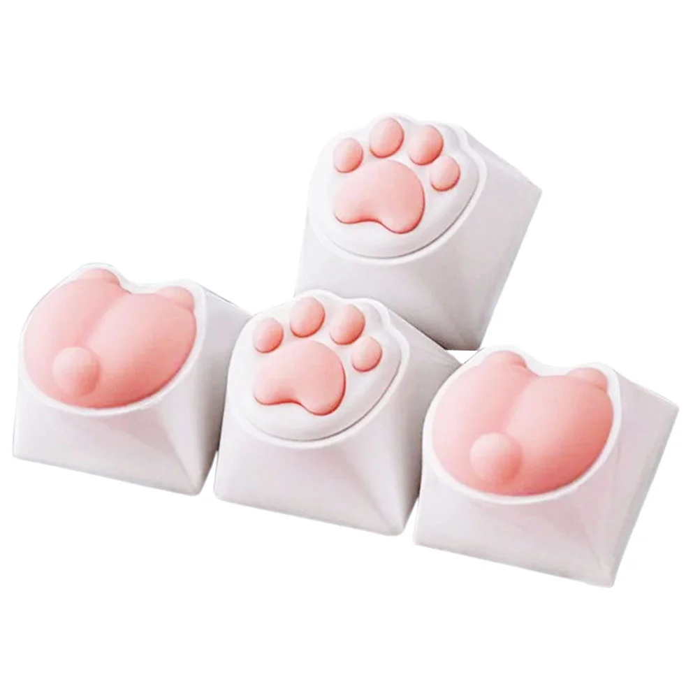 4 Pcs Cat Claw Keycaps Silicone Mechanical Keyboard Paw for Silica Gel Gaming Cute