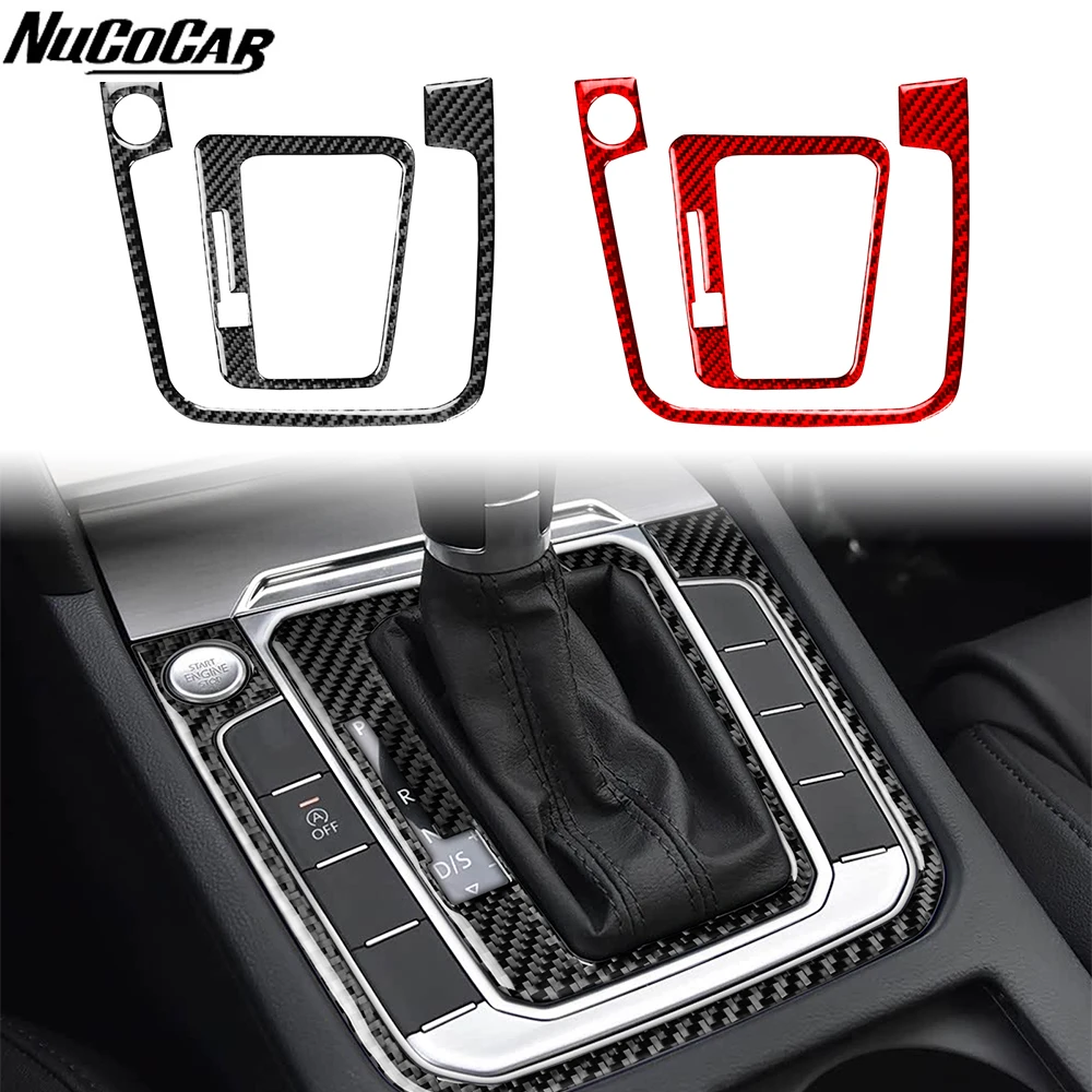 For Volkswagen Magotan CC 2017-2024 Carbon Fiber Central shift gear Panel Border Car Accessories Interior Decorative Stickers
