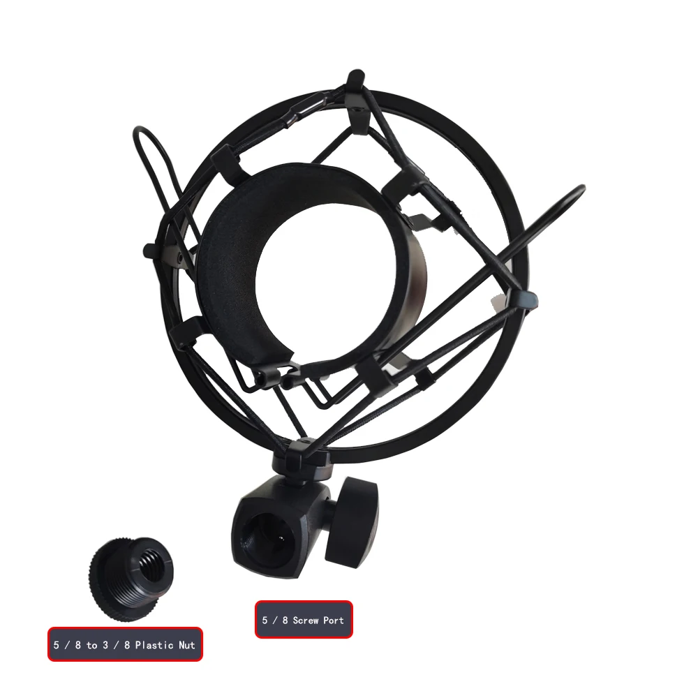 Microphone Shock Mount Locking Knob Reduce Noise Broadcast Clip Broadcast Shock Studio Microphone Spider Mount Holder Clip