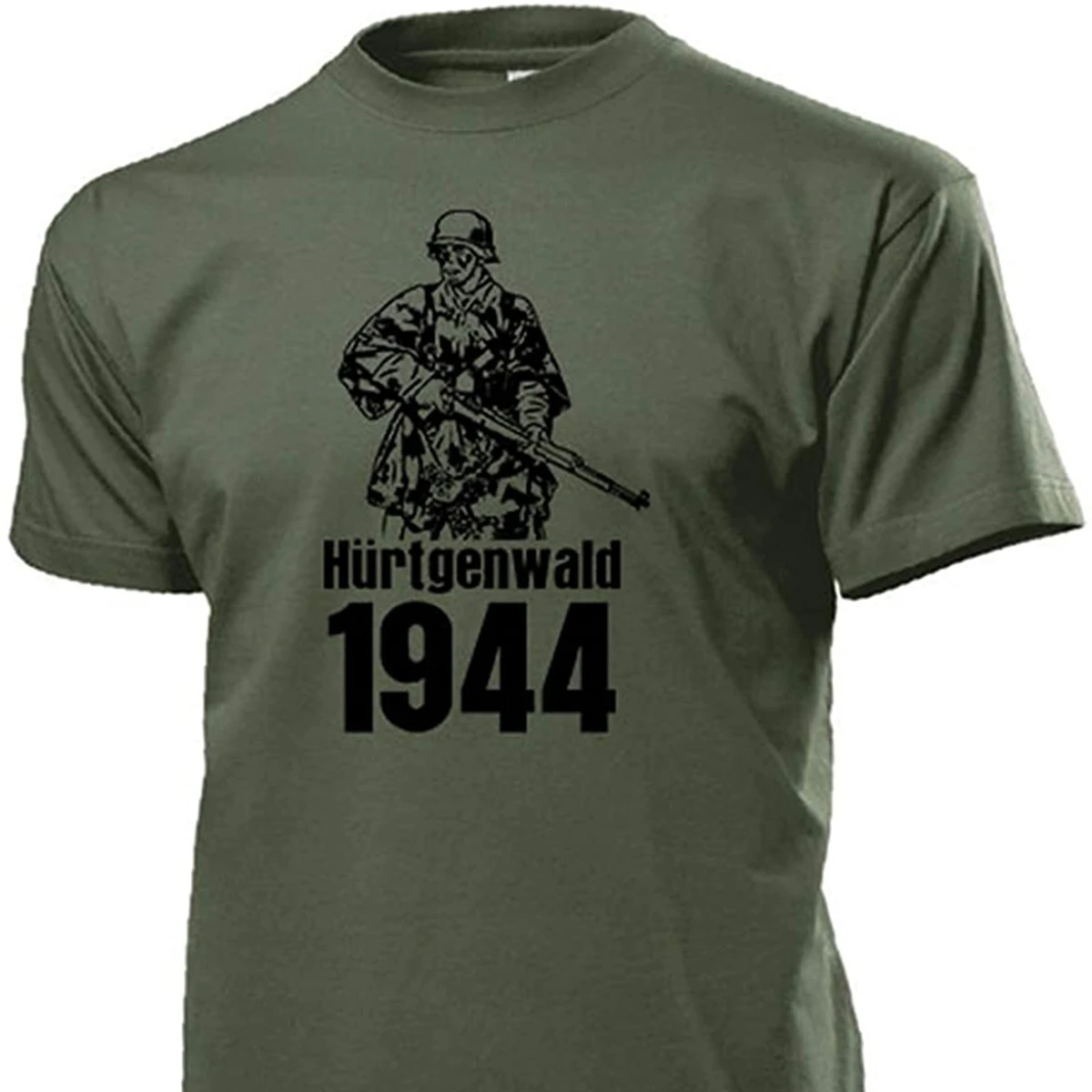 Forest 1944 WWII Hürt Gen Schmidt Battle German Soldier Snap 98 K Steel Helmet Forest Men T-Shirt