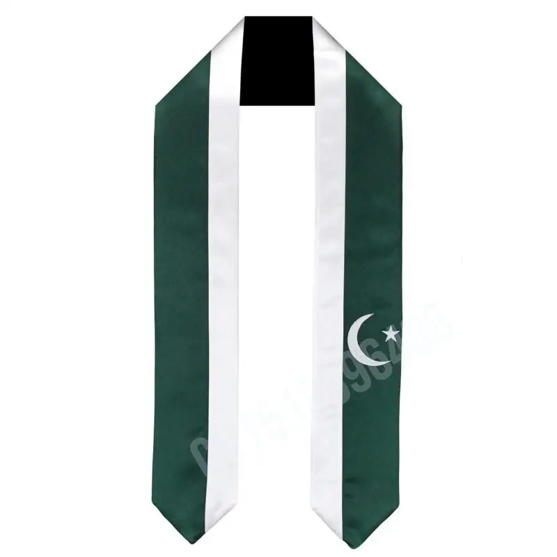 

Pakistan Flag Scarf Top Print Graduation Sash Stole International Study Abroad Adult Unisex Party Accessory