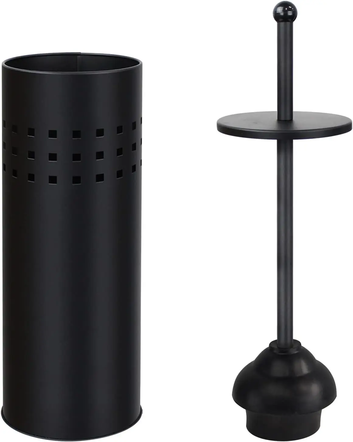 

Toilet Plunger with Holder for Bathroom, Multi Drain Suitable Also for Bathtubs, Quick Dry, Black