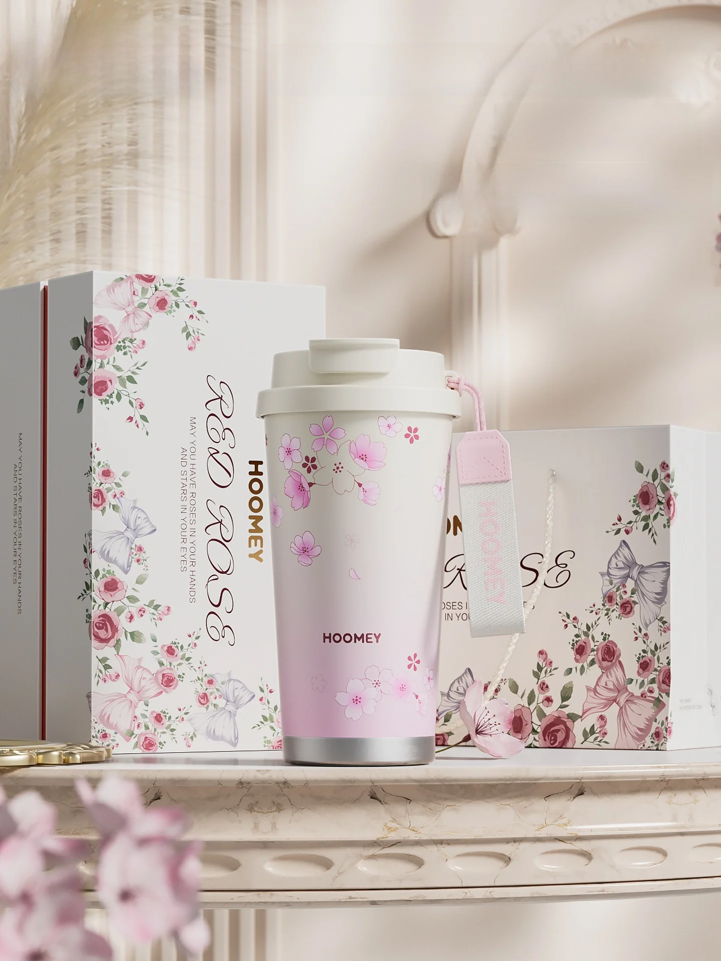 

Hoomey Insulated Coffee Cup Women's High Aesthetic Value Cisas Birthday Gift Friend Teacher Portable Water Bottle