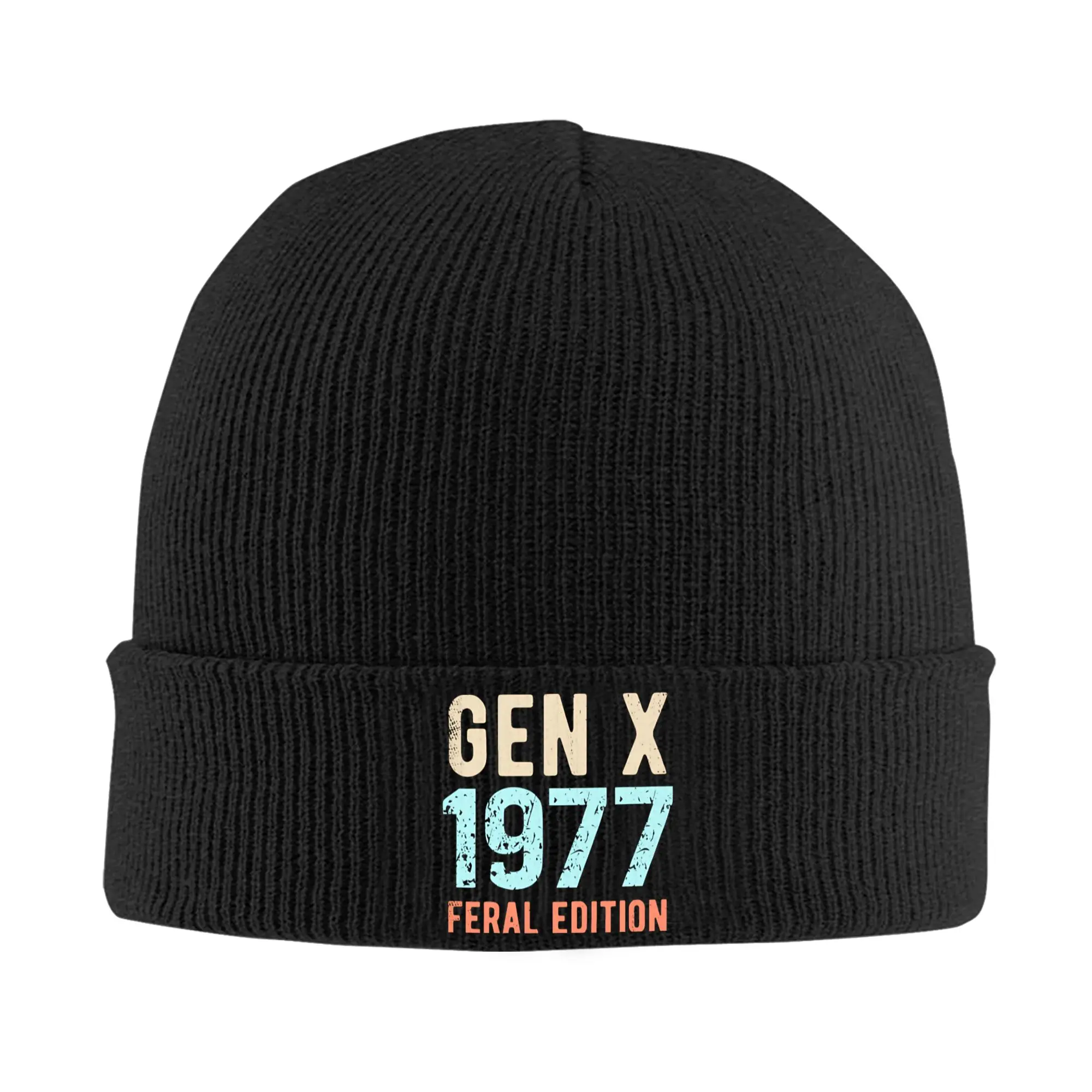 Generation X 1977 Knit Hat Beanies Winter Hats Warm Unisex  New Gen X Born in 1977  Cap Men Women Gift,