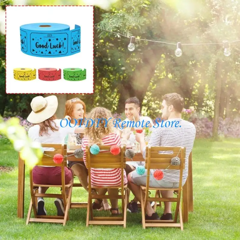  500Pcs Numbered Paper Entry Ticket Roll with Reverse Contact Lines for Sign-In
